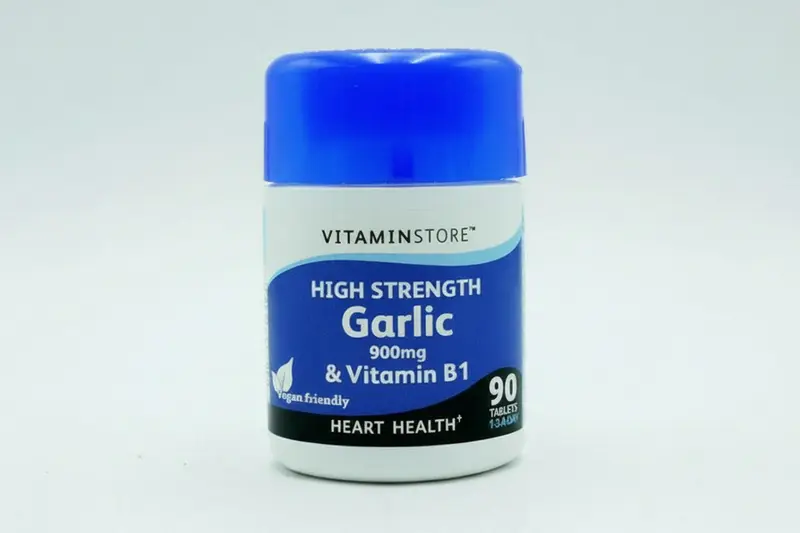 High Strength Garlic 900mg & Vitamin B1 | Vegan Tablets | Heart Health Support