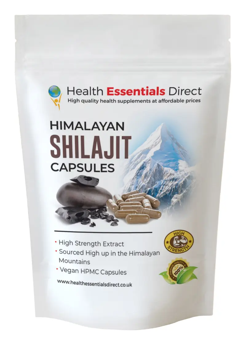 Himalayan Shilajit 500mg Capsules 40% Fulvic Acid (From Kashmir Himalayas)