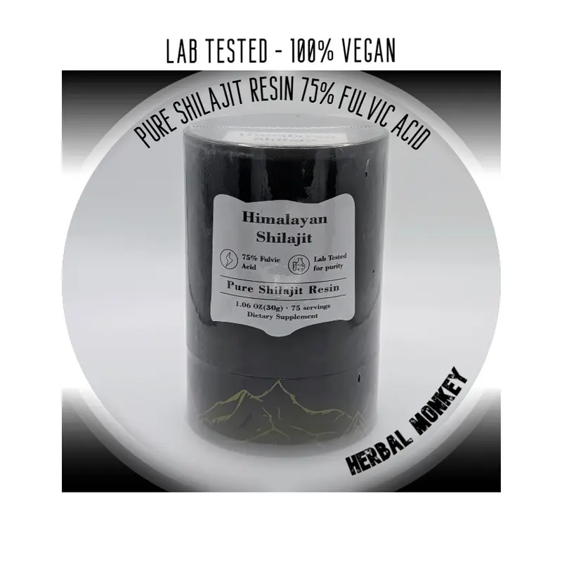 Himalayan Shilajit Resin| 75% Fulvic Acid | 30g 75 Servings | 100% Vegan Non GMO Gluten Free