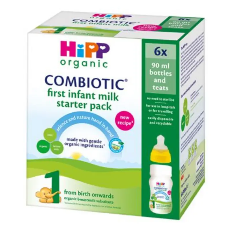 HiPP Organic 1 First Infant Baby Milk Ready to feed Starter pack from birth6X90ML