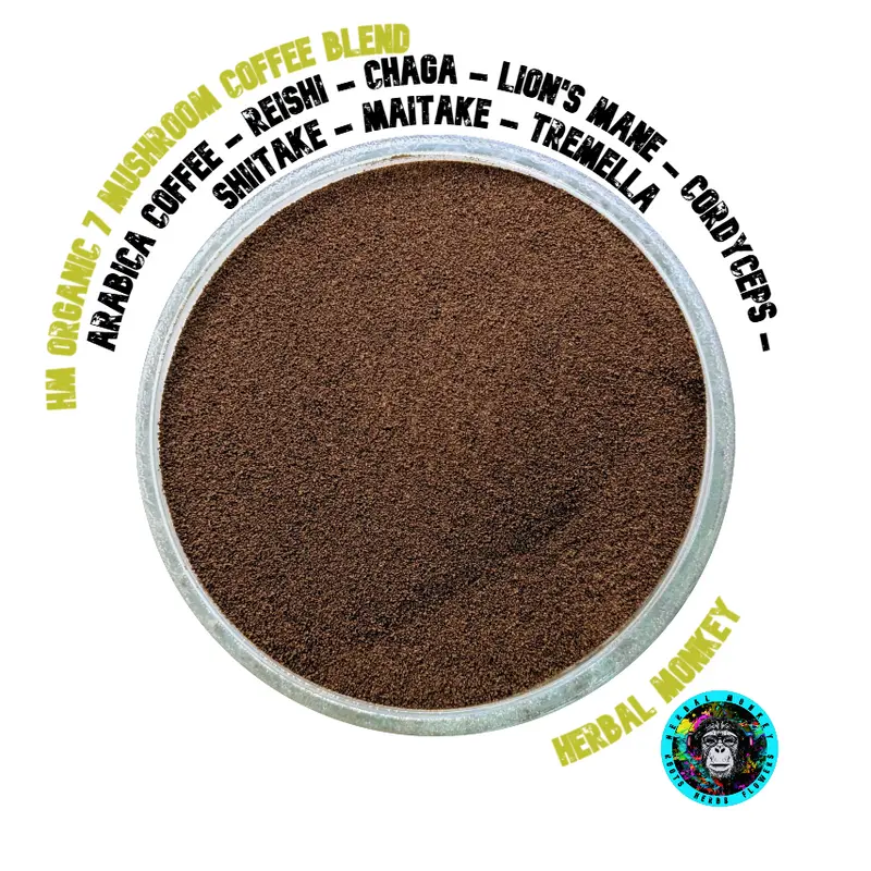 HM 7 Mushroom Coffee Blend | Arabica Coffee, Reishi, Chaga, Lion's Mane, Cordyceps, Shiitake, Maitake, Tremella