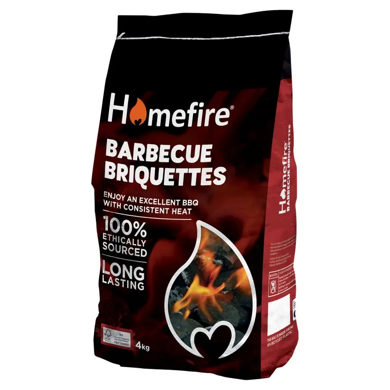 Homefire Barbecue Briquettes, Great for Traditional BBQs 4 kg (Pack of 1)