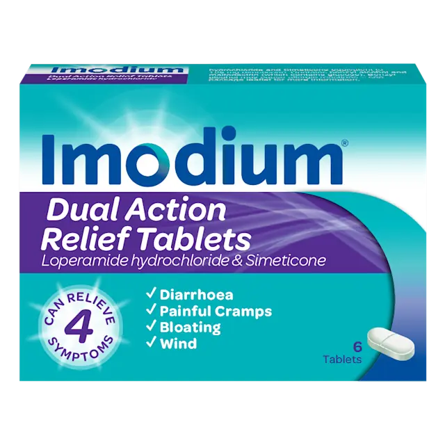 Imodium Dual Action Relief 6 Tablets