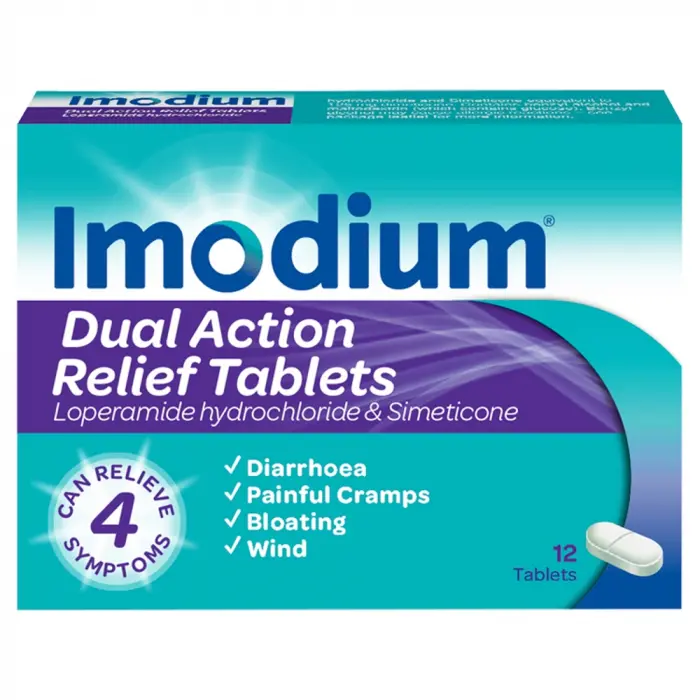 Imodium Dual Action Relief Tablets – 12 Tablets