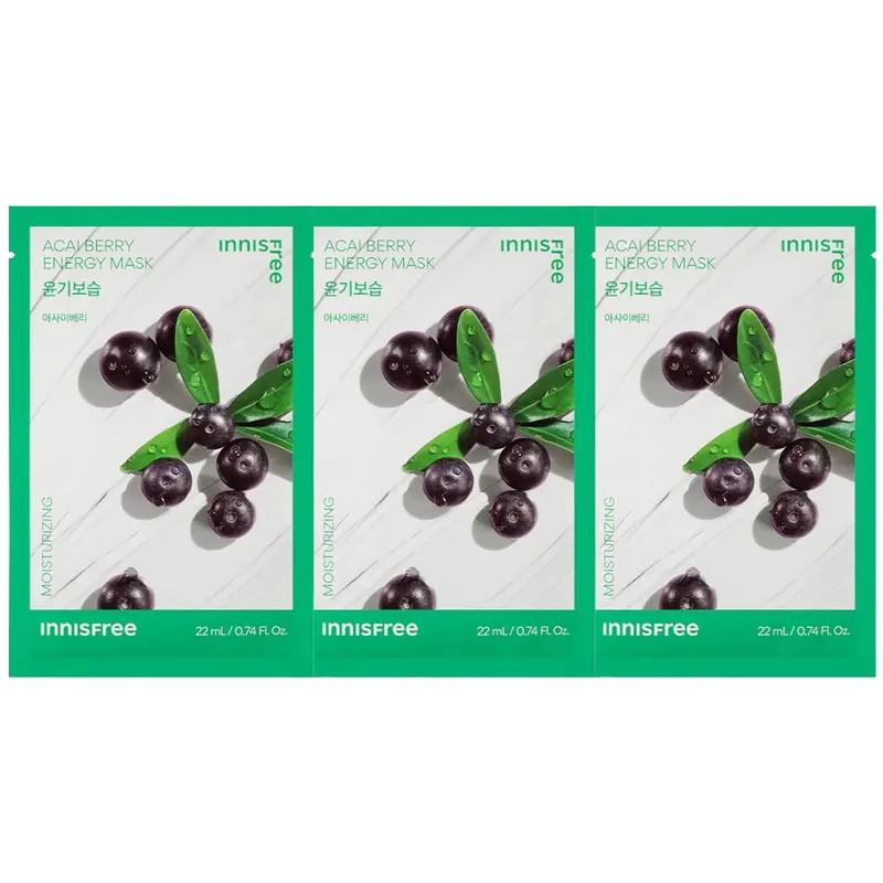 Innisfree - Squeeze Energy Mask Acai Berry 22ml. (Pack of 3)