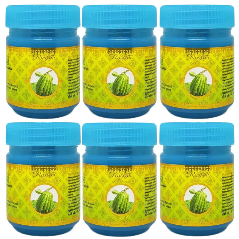 ISME - Fingered Citron Perfume, Thai Yadom Nasal Inhaler 10g. (Pack of 6)