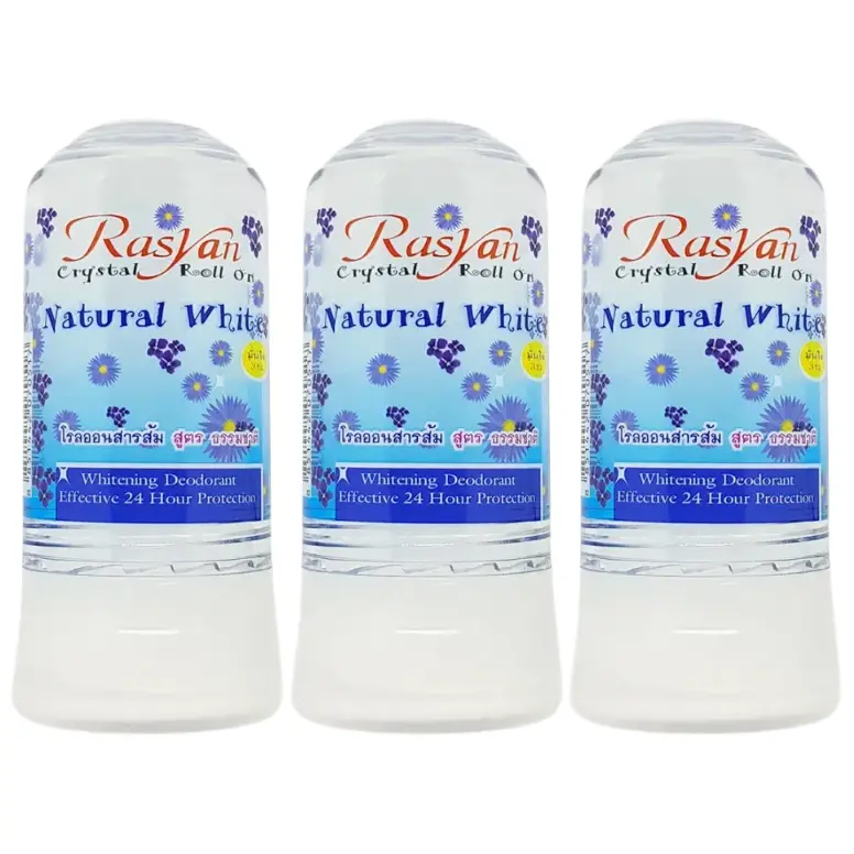 ISME - Natural While Crystal Roll-On Alum 80g. (Pack of 3)