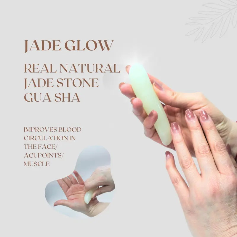 Jade Thumb| Real NATURAL Jade Stone Gua Sha | "Thumb-Inspired Harmony"|