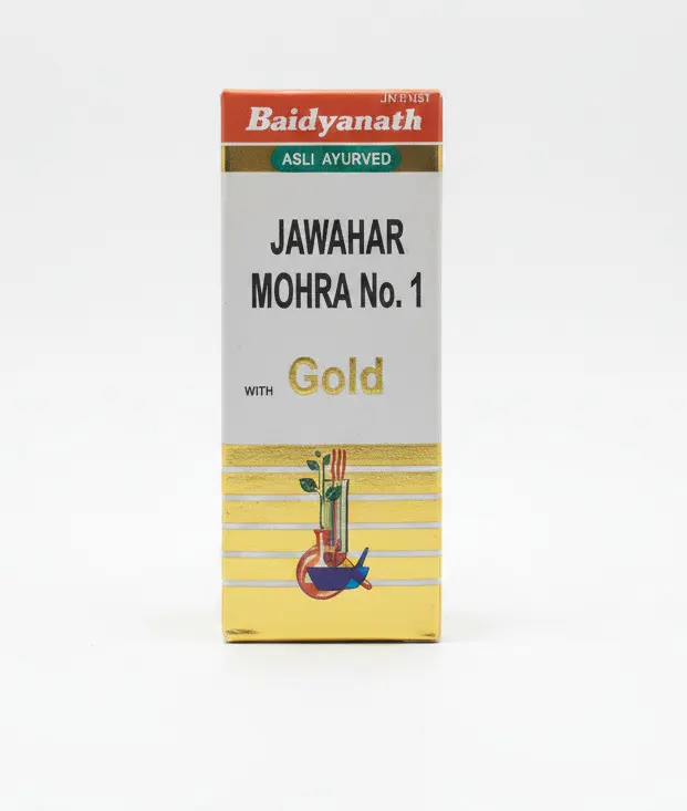 Jawahar Mohra No.1 with Gold | Classical Ayurvedic Cardiac Tablets | 10 Tablets