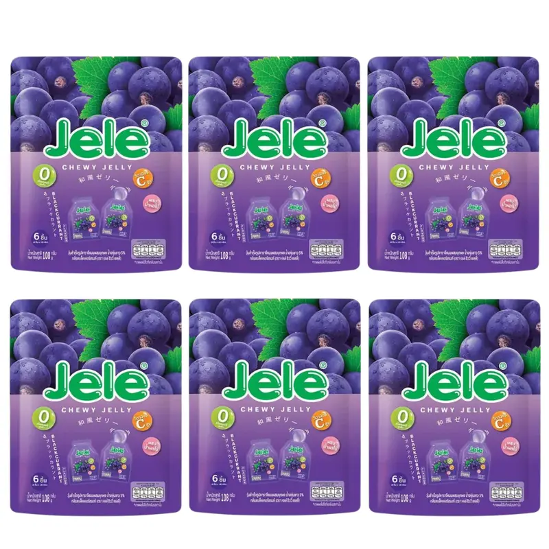 Jele Chewy - Blackcurrant 108g. (Pack of 6)