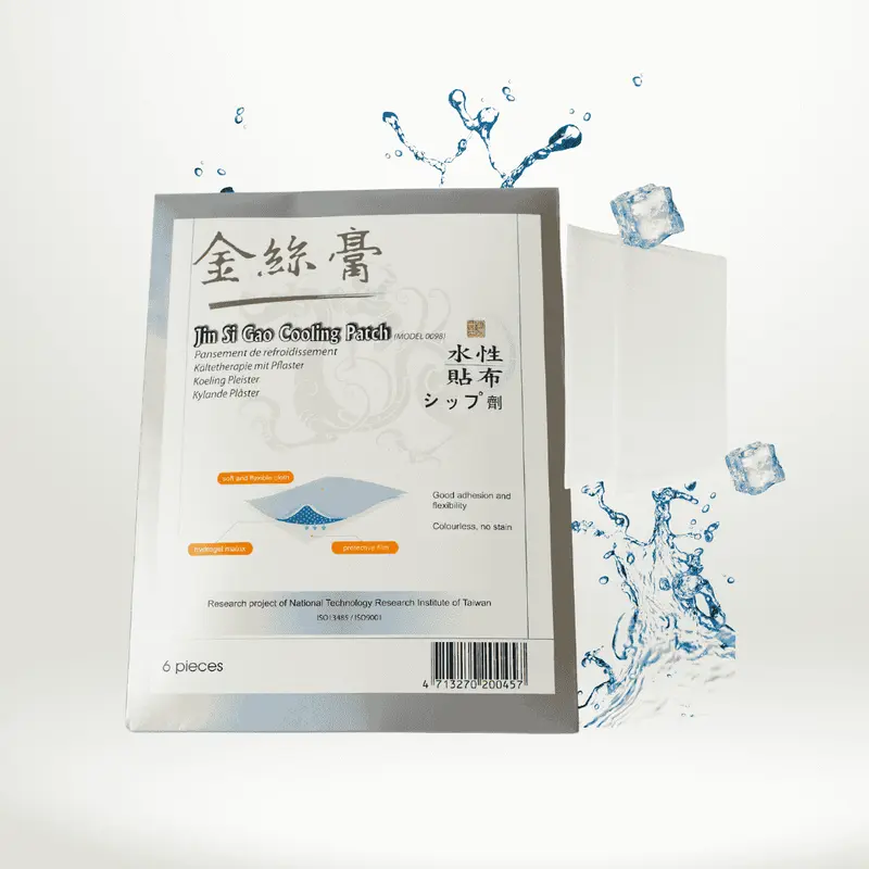 Jin Si Gao Cooling Plaster (6pc per pack) | Targeted Pain Relief | 16 Natural Herbal Active Ingredients