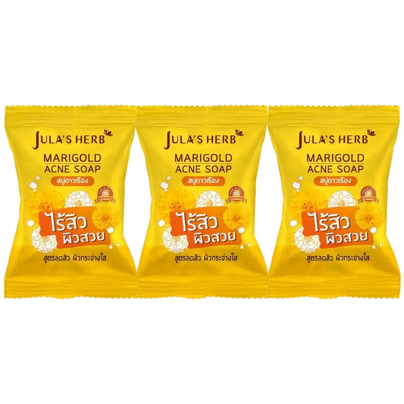 Jula's Herb - Marigold Acne Soap 70g. (Pack of 3)