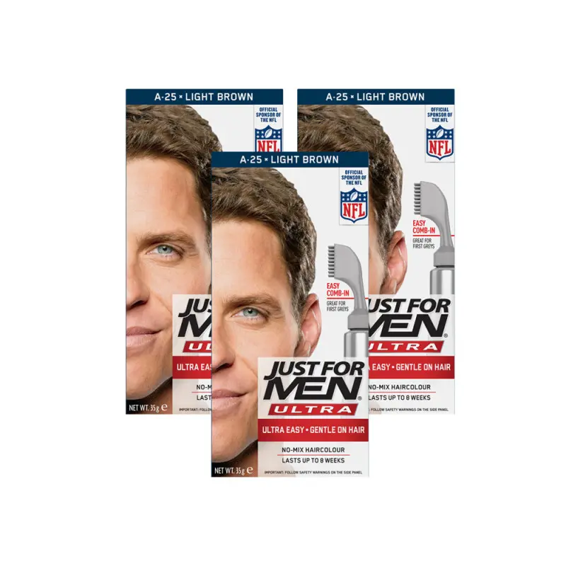 Just for Men Autostop Hair Colour 25 Light Brown - Triple Pack