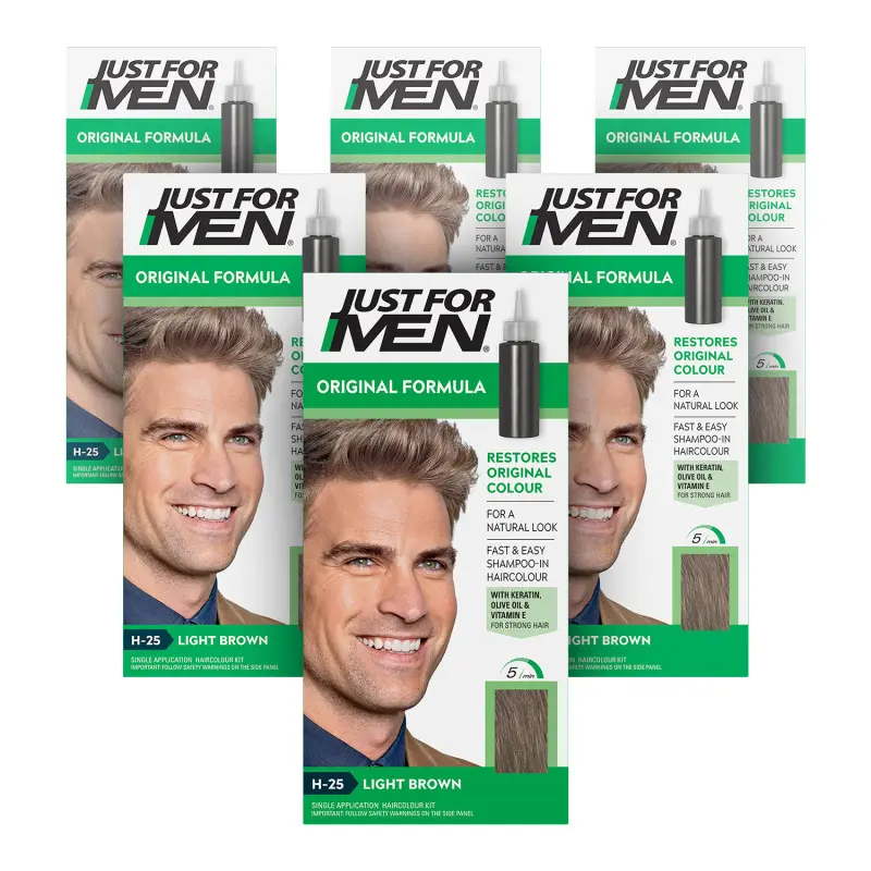 Just For Men Shampoo-In Light Brown - 6 Pack