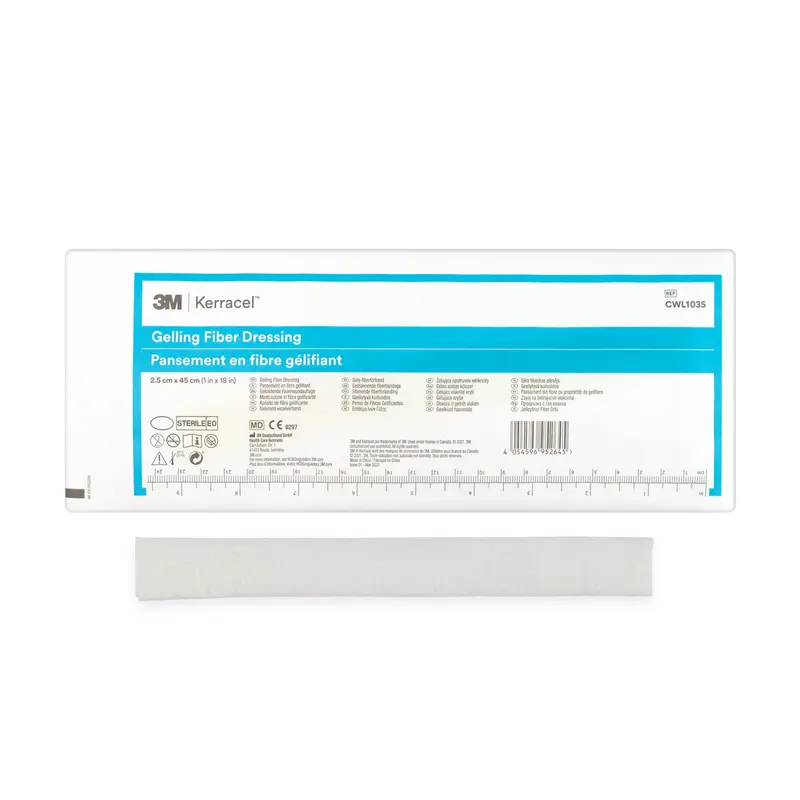 Kerracel Gelling Fiber Ribbon Dressing - Primary Absorbrent Dressing (Multiple Sizes) (x1 or 5)