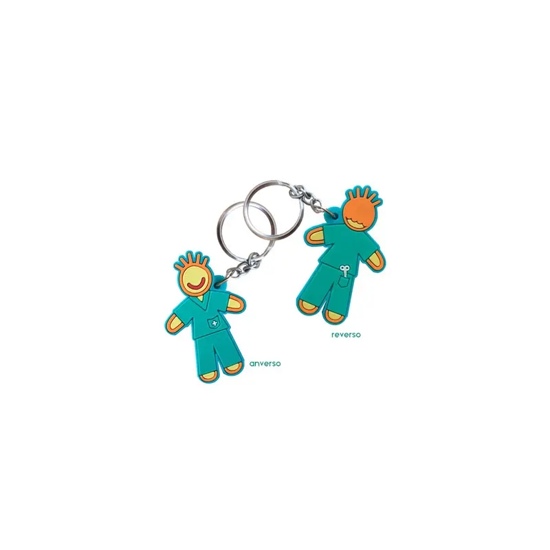 Keyring Boy Green Doctor Nurse Double Sided