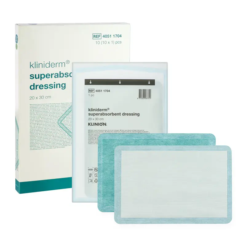 Kliniderm Superabsorbent Dressing - Four Layer Dressing Pad (Multiple Sizes) (x1, 10 or 15)