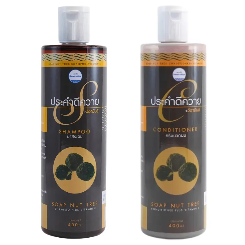 Kongkaherb - Buffalo Horn Rosay Shampoo + Conditioner with Vitamin E, each 400ml.