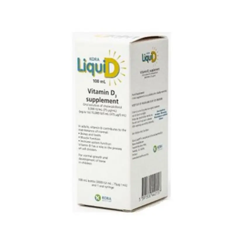 Kora Liquid Vit D3 3000Iu/ml (Cholecalciferol 3000Iu/ml X 100ml ) (T)