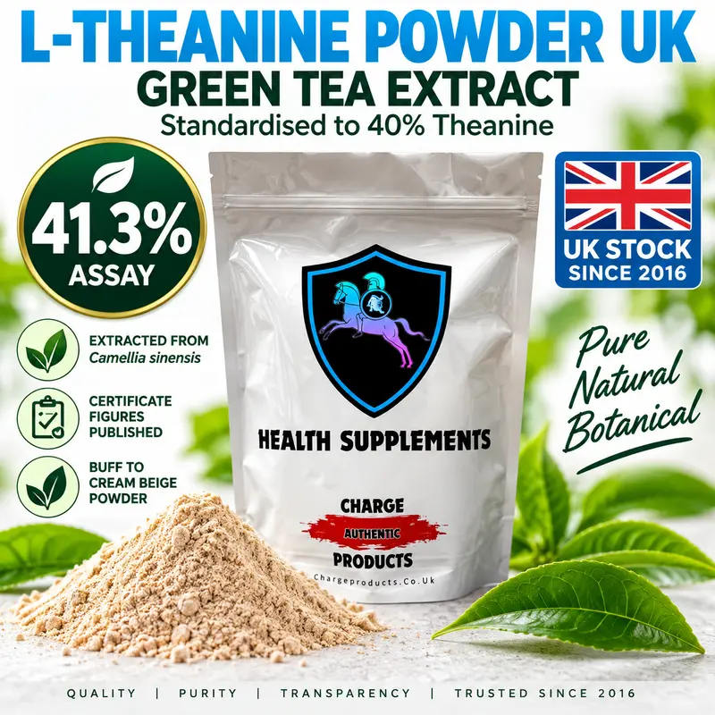 L-Theanine Powder — 100% Pure Amino Acid · No Fillers · 50g to 100kg