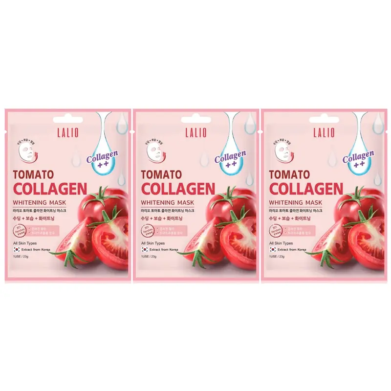 Lalio - Tomato Collagen Whitening Mask 23g. (Pack of 3)