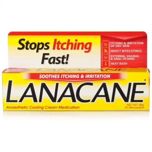 Lanacane Original Anaesthetic Cooling Cream Medication - Soothes Itching & Irritation (60g)