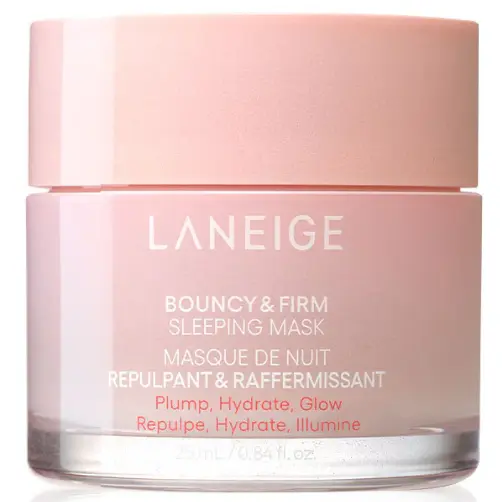 Laneige - Bouncy & Firm Sleeping Mask, Repulpant & Raffermissant, Plump, Hydrate, Glow, Repulpe, Hydrate, Illumine 25ml.