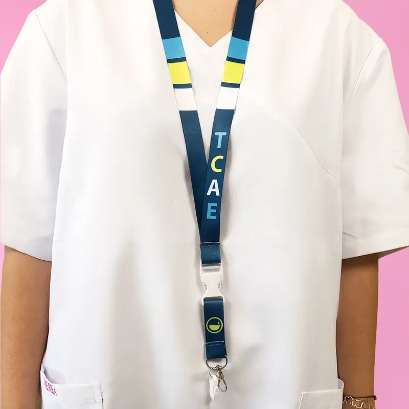 Lanyard with Trident Hook & Carabiner & Safety Clip TCAE Unisex Retro