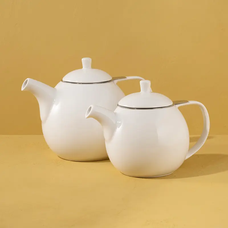 Large Curve White Teapot