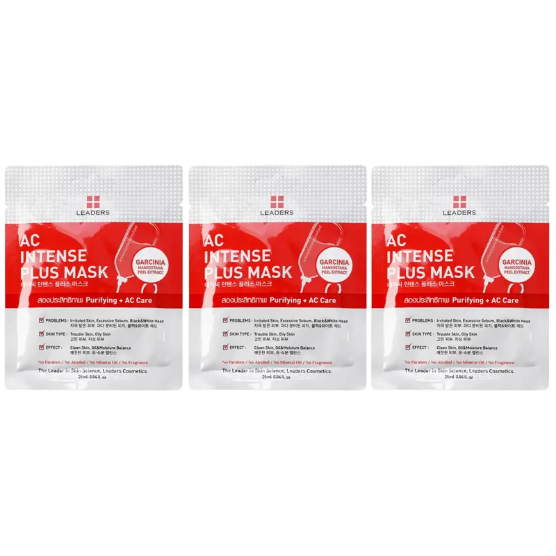 Leaders - AC Intense Plus Face Mask with Purifying + AC Care 25ml. (Pack of 3)