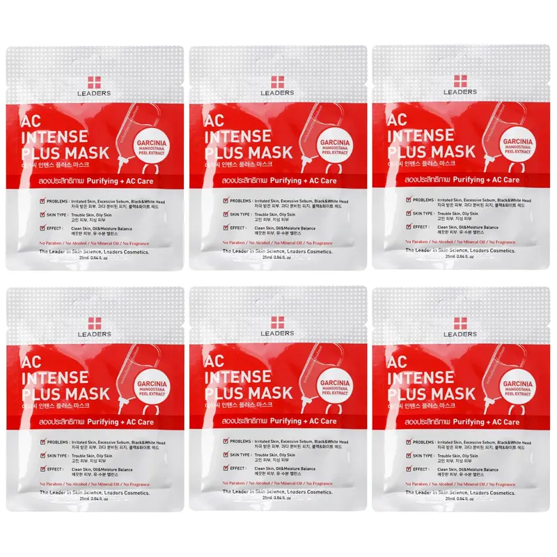Leaders - AC Intense Plus Face Mask with Purifying + AC Care 25ml. (Pack of 6)