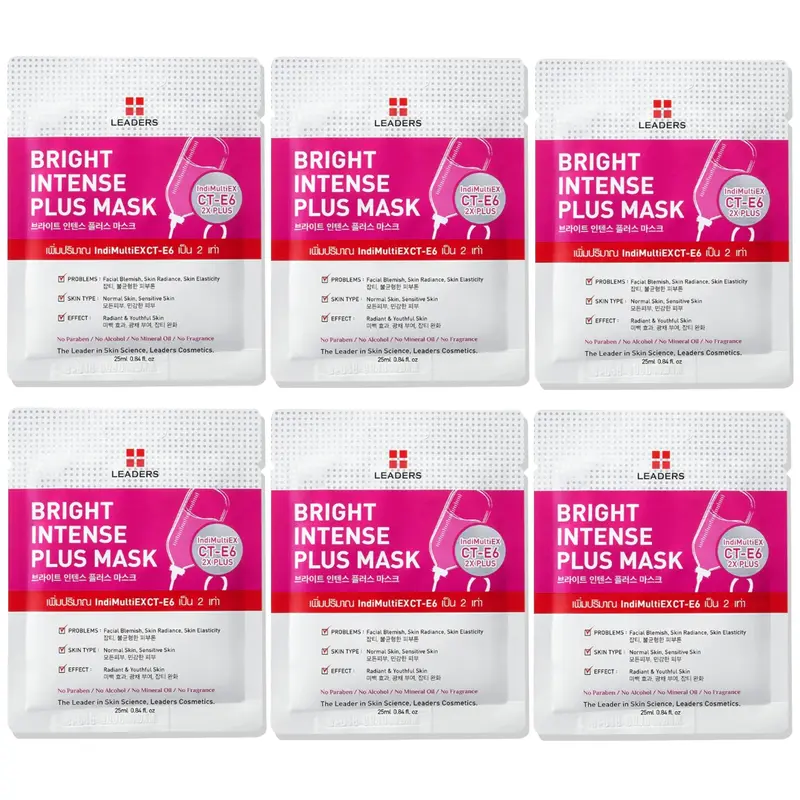 Leaders - Bright Intense Plus Face Mask with IndiMultiEXCT-E6 25ml. (Pack of 6)