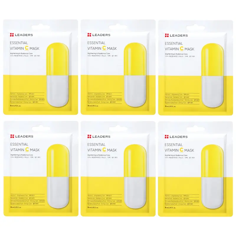 Leaders - Essential Vitamin C Face Mask, Brightening & Radiance Care 28ml. (Pack of 6)