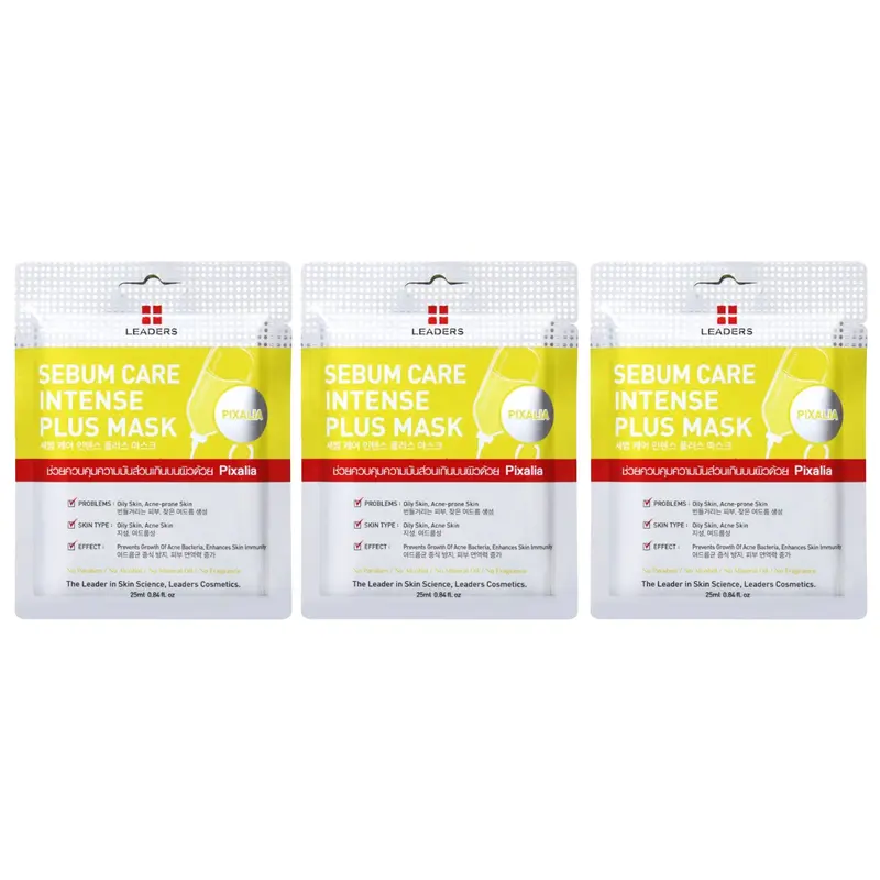 Leaders - Sebum Care Intense Plus Face Mask with Pixalia 25ml. (Pack of 3)