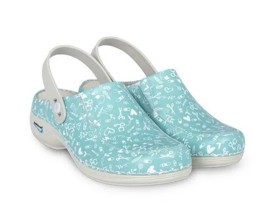 Leather Washable Clogs Wash'Go Aqua