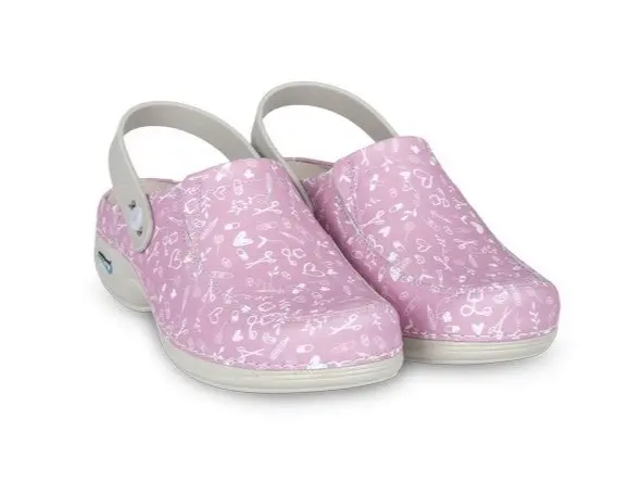 Leather Washable Clogs Wash'Go Pink