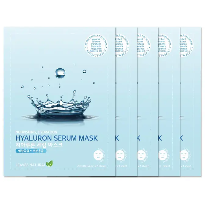 Leaves Natural - Hyaluron Serum Mask 25ml. (Pack of 5)