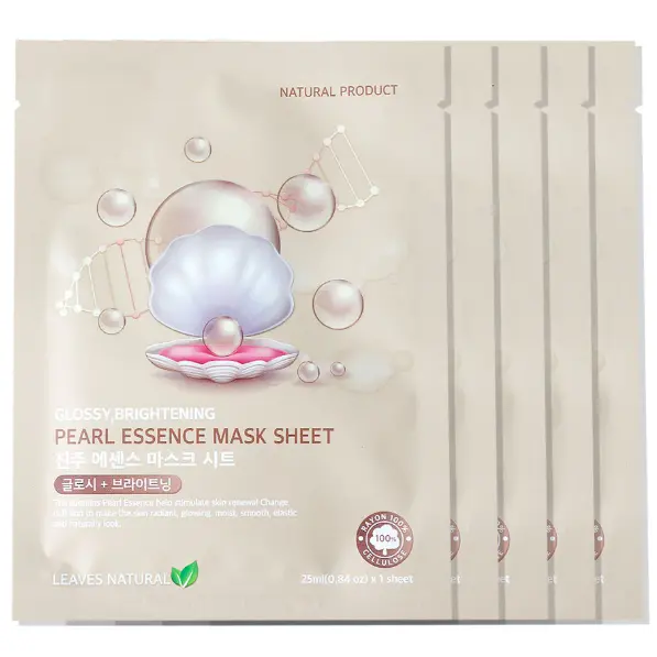Leaves Natural - Pearl Essence Mask Sheet 25ml. (Pack of 5)