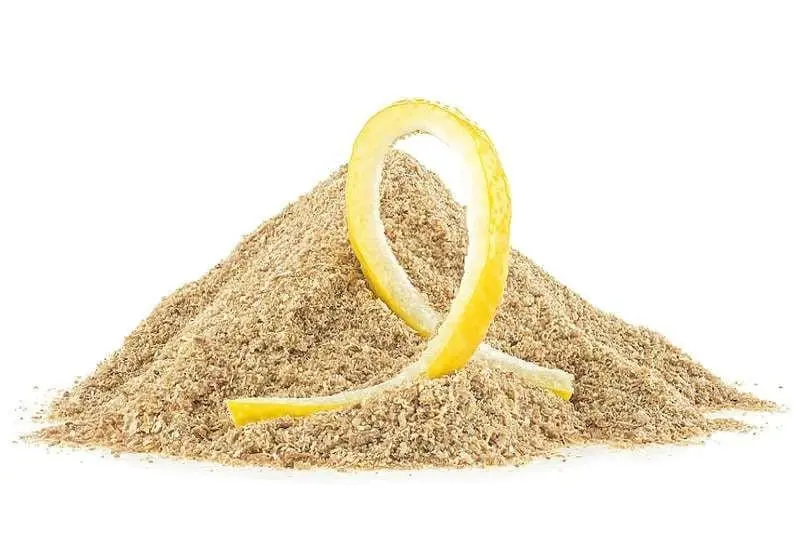 Lemon Peel Powder made from carefully dried and finely ground lemon peels.