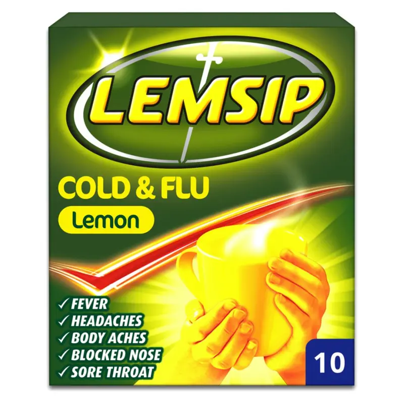 Lemsip Cold & Flu Lemon Flavours- 10 Sachets