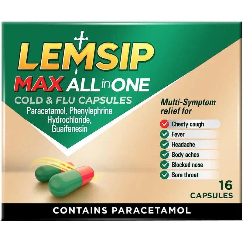 Lemsip Max All in One Capsules Cold & Flu - 16 Capsules