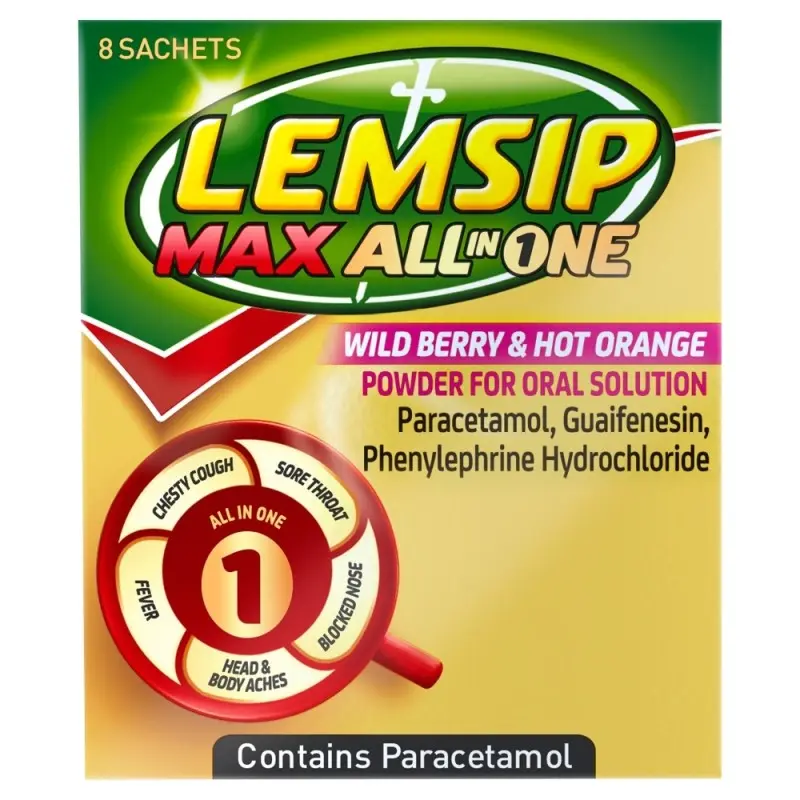 Lemsip Max All In One Drink Wild Berry & Hot Orange