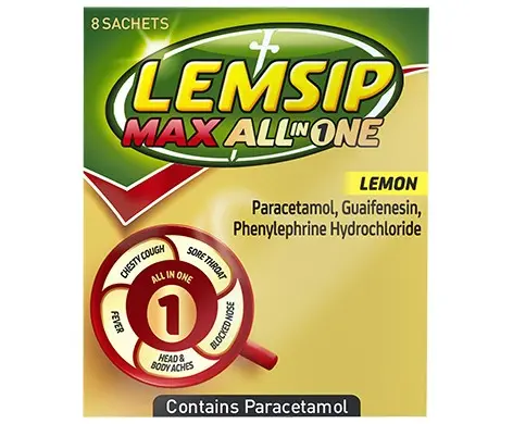 Lemsip Max All In One Lemon - 8 Sachets
