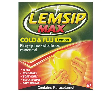 Lemsip Max Cold & Flu Lemon - 10 Sachets (A)
