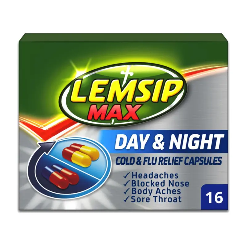 Lemsip Max Day & Night Cold & Flu Relief Capsules - 16 Capsules