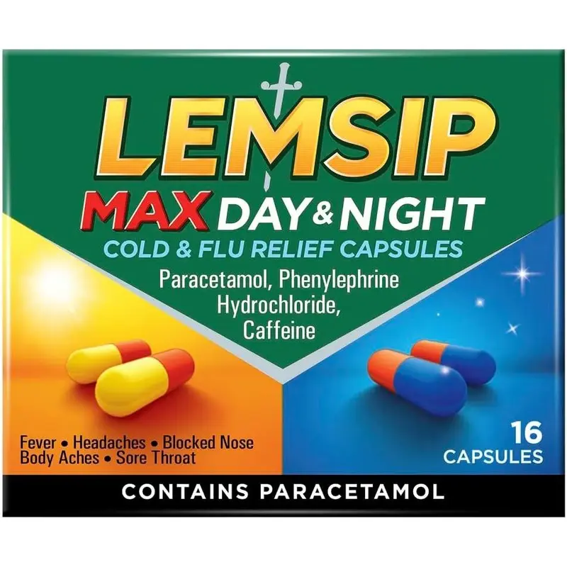 Lemsip Max Day & Night Cold & Flu Relief Capsules - 16 Capsules