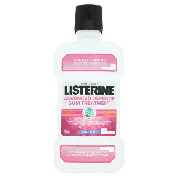 Listerine Advanced Defence Gum Treatment Mouthwash Crisp Mint