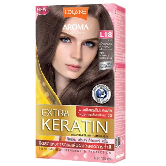 Lolane - Aroma Rose Color Cream L18 - Light Mahogany Golden Brown 125ml.