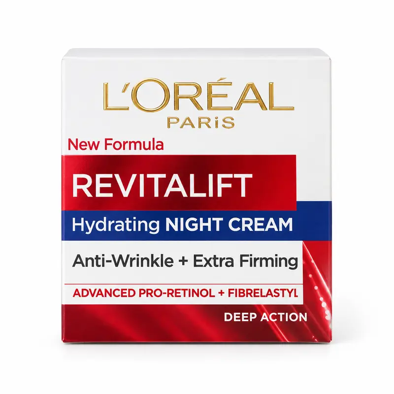 L'Oréal Paris Revitalift Hydrating Night Cream – Anti-Wrinkle + Extra Firming with Pro-Retinol