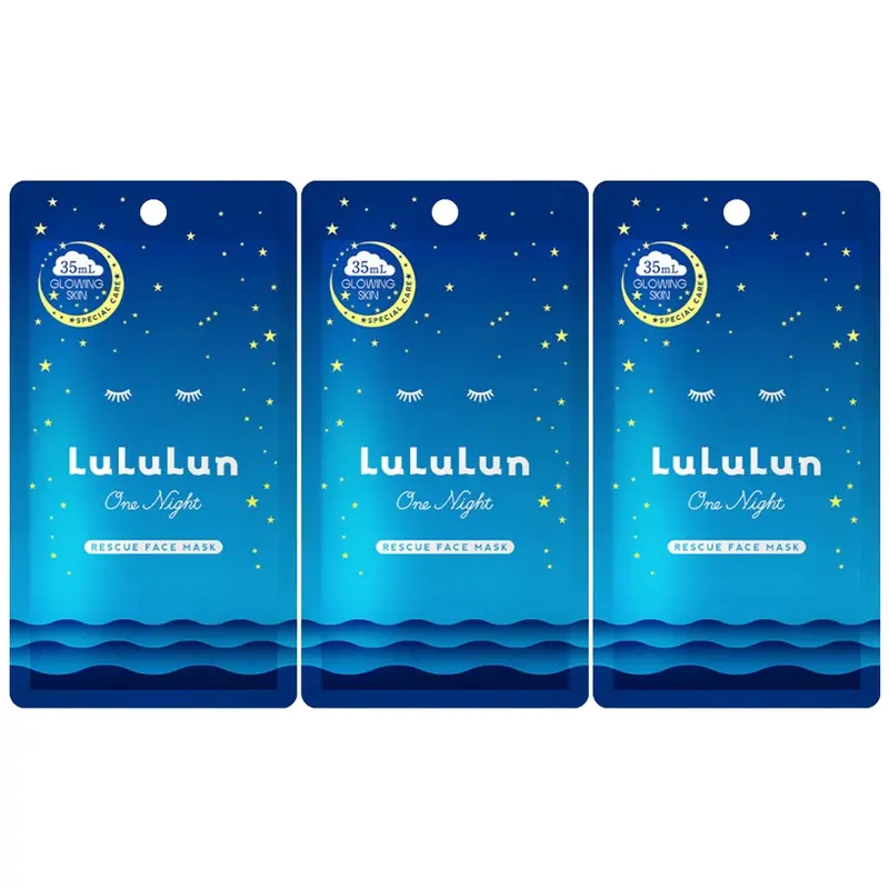 Lululun - One Night Rescue Face Mask (Pack of 3)